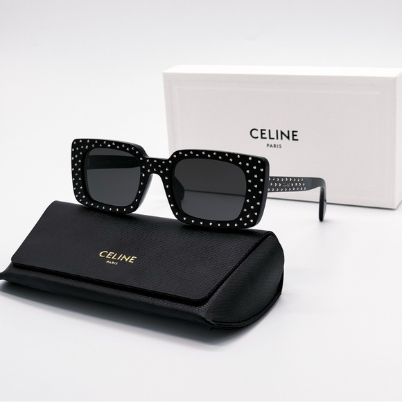 NEW CELINE CL4213IS 01A SUNGLASSES SQUARE BLACK WOMEN CELINE EYEWEAR - Picture 3 of 12